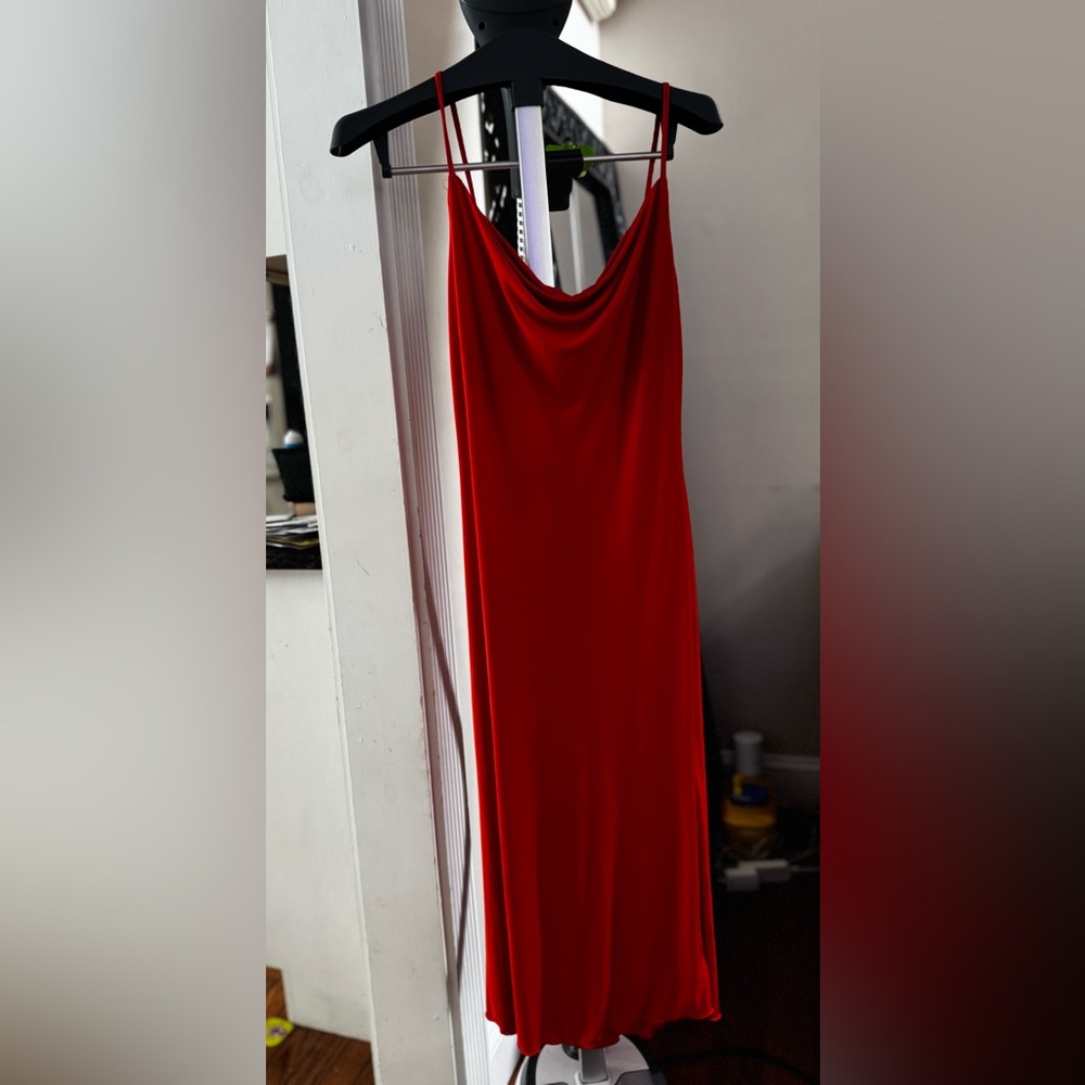 Orange Draped Women's Dress